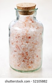 Pink Bath Salts In A Glass Jar