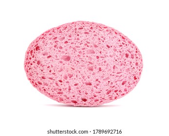 Pink Bath Sponge Isolated On White