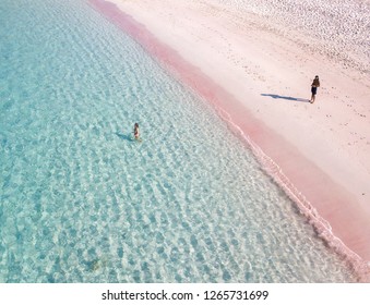 Pink Beach Komodo National Park Indonesia From Above