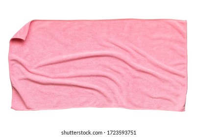 Pink Beach Towel Isolated White Background