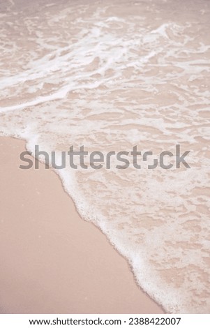 Pink beach waves, Sand and coastline ocean. Soft pink calming color, pink beach sand and foam shoreline. Pink Aesthetic wallpaper background Art. 