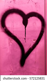 Pink And Black Spray Paint Heart
