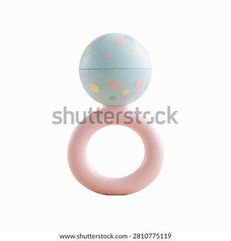 Pink and blue 3d soap bubble with colorful hearts floating inside