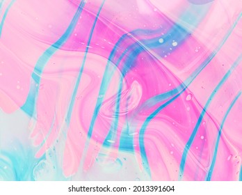 Pink Blue Bubblegum Harajuku Style Swirls Design