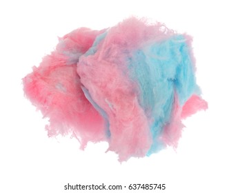 Pink and blue cotton candy isolated on a white background.