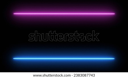 Pink and blue neon lines on black background