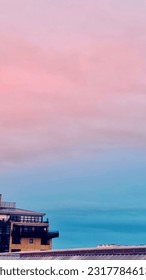 Pink and blue sky cloudscape