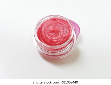 Pink Blush Cream On White Background