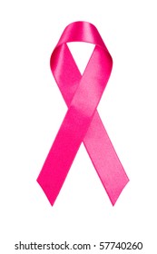 Pink Breast Cancer Ribbon isolated on white