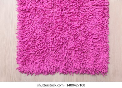 Pink Bright Shaggy Rug On The Floor. Maher Of Cotton