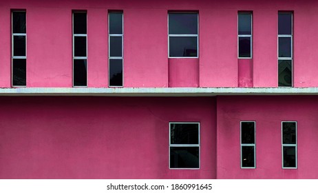 Pink Building with Multiple Window