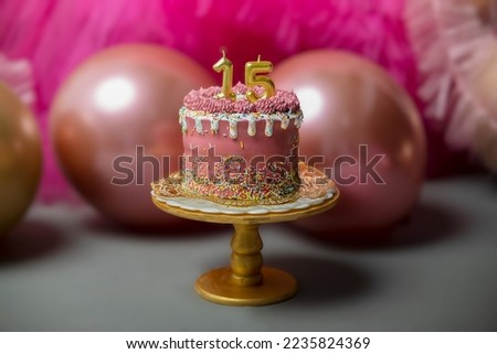PINK CAKE OF FIFTEEN YEARS