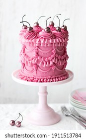 Pastel celebración rosa con