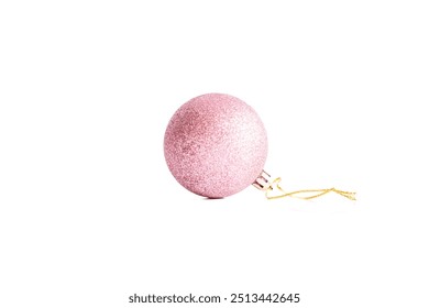 Pink Christmas ball on white background Christmas decoration - Powered by Shutterstock