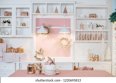 Pink Christmas Kitchen