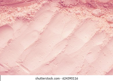 Pink Clay Dry Powder Cosmetic Texture. 