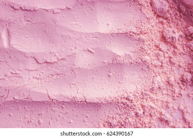 Pink Clay Dry Powder Cosmetic Texture. 