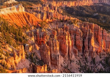 Pink Cliffs and hoodoos seen below Neon Canyon Butte taken from Rainbow Point in Bryce Canyon National Park, Tropic, Utah.