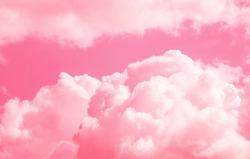 Pink Clouds And Sky For Background Abstract,postcard Nature Art Pastel Style,soft And Blur Focus.
