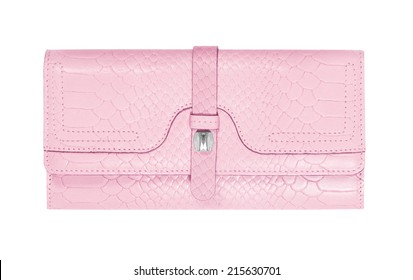 Pink Clutch Bag Isolated On White Background