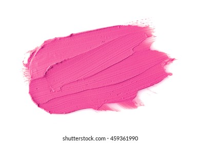 Pink Color Lipstick Stroke On White Paper