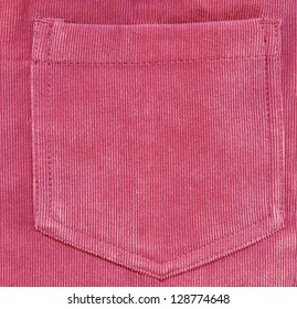 Pink Corduroy Texture Pocket