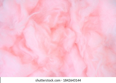 Pink cotton wool background, abstract fluffy soft color sweet candyfloss texture
