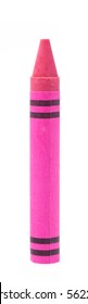 Pink Crayon Isolated On White Background