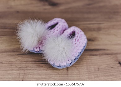 Pink Crochet Slippers For Baby