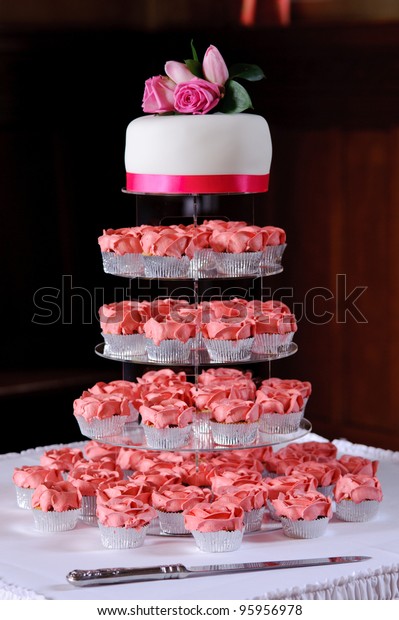 Pink Cup Cakes Wedding Reception Stock Photo Edit Now 95956978