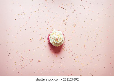 Pink Cupcake Frosting Confetti