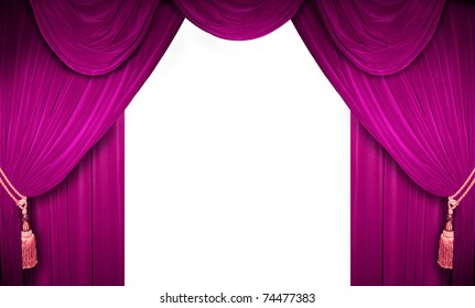 Pink Curtain Of A Classical Theater