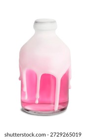 Pink diffuser jar doused with paraffin wax isolated over white