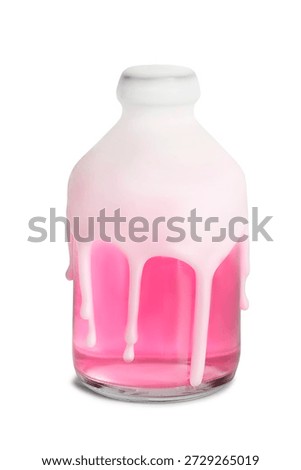 Pink diffuser jar doused with paraffin wax isolated over white