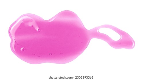 Pink dishwashing liquid, detergent puddle isolated on white background, top view
 - Shutterstock ID 2305393363