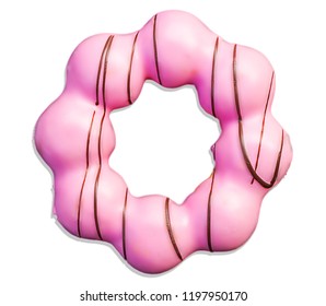 Pink Donut Pon De Ring Isolated On White Background.