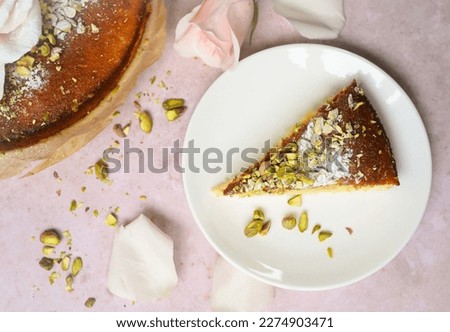 Pink Dreamy Cake with Pistachios and Rosepetals