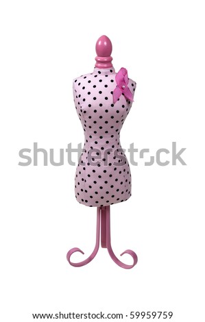 Pink dress form used for dressmaking and merchandising - path included