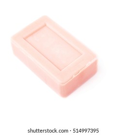 Pink dry soap bar isolated over white background - Shutterstock ID 514997395