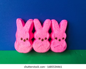 Pink Easter Marshmallow Peeps Candy.