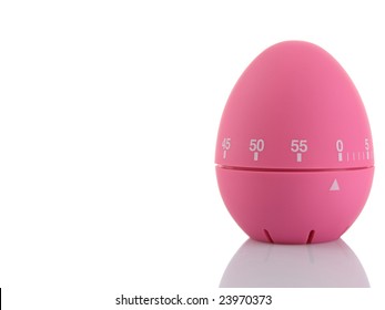 Pink Egg Timer Isolated On White Background