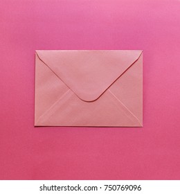 Pink Envelope On Pink Background