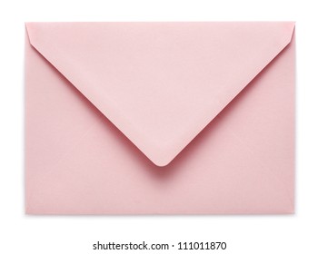 Pink Envelope On White Background