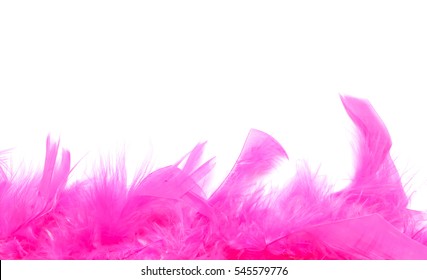 pink feather border - Shutterstock ID 545579776