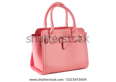 pink female bag on a white background isolated