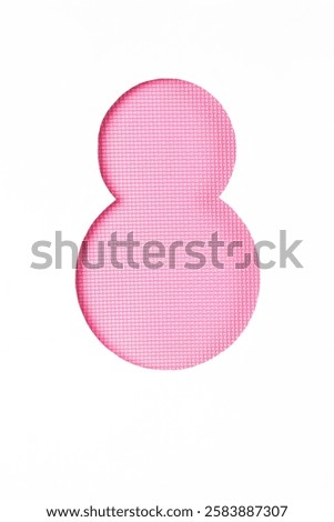 Pink figure eight with a textured pattern on a white background. Simplistic design for creative use.