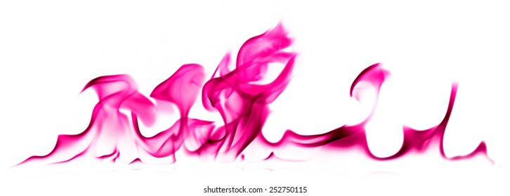 Pink Fire And Flames On White Background