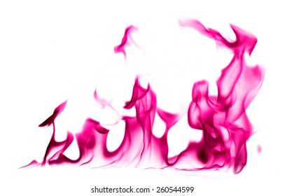 Pink Fire Flames On White Background Stock Photo (Edit Now) 256640119