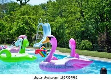 pink flamingo inflatable pool