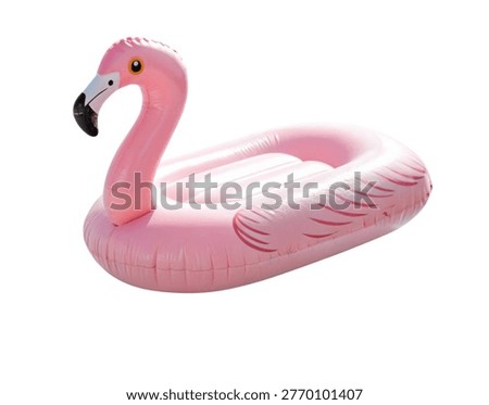 Pink Flamingo Inflatable Pool Float Toy Isolated on White Background